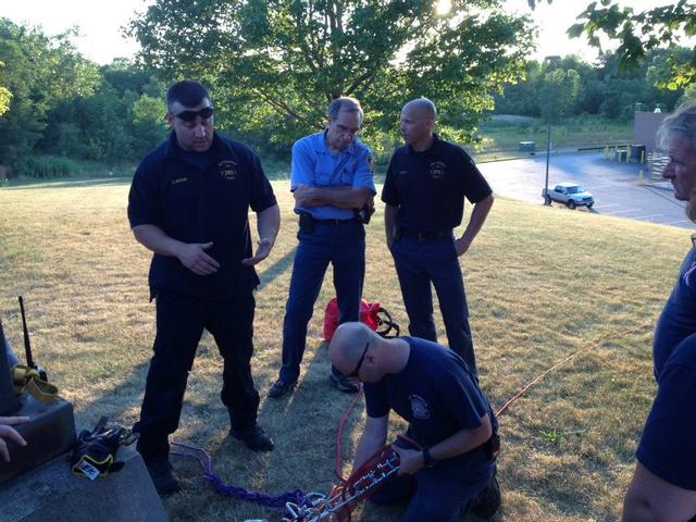 Rope Rescue training at K-Mart Plaza. July 2012